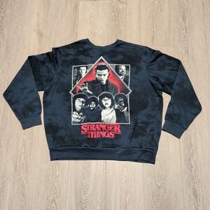 Netflix Stranger Things Tie Dye Graphic Sweatshirt Mens XL Eleven Hawkins Crew